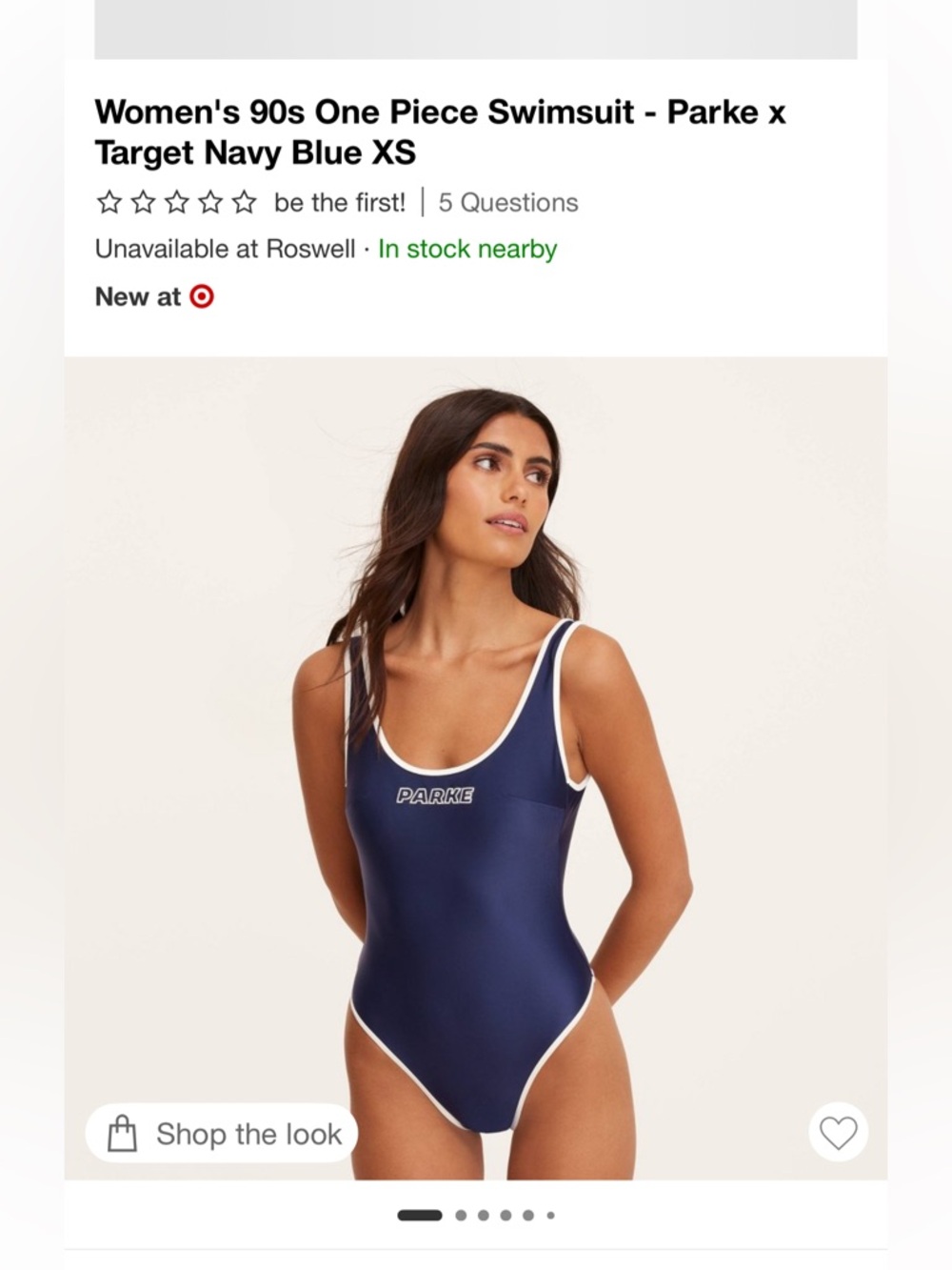 Parke x target one piece swimsuit navy blue XS